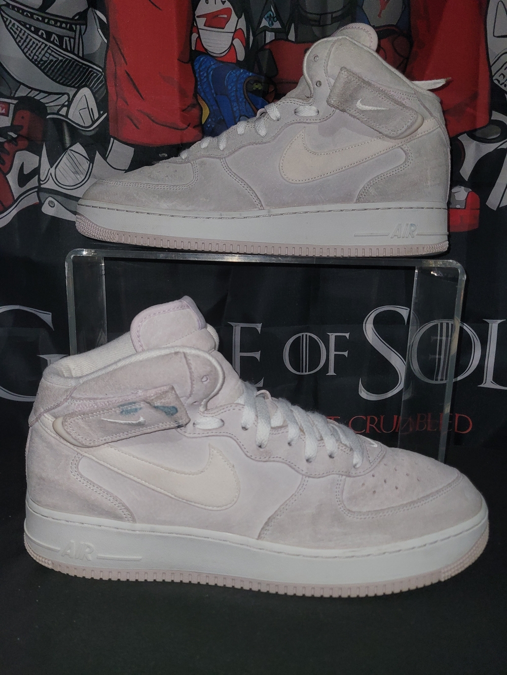 Nike Air Force 1 Mid-Top Sneakers in Light Pink, Venice